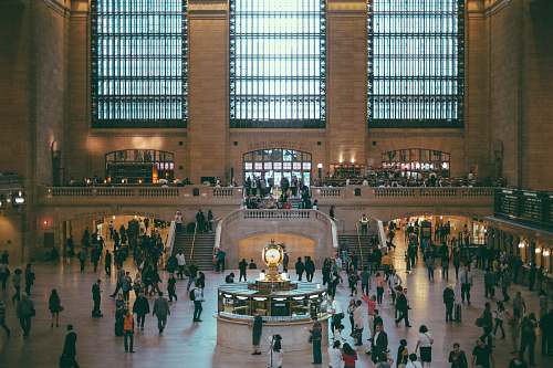 new york group of people in museum building